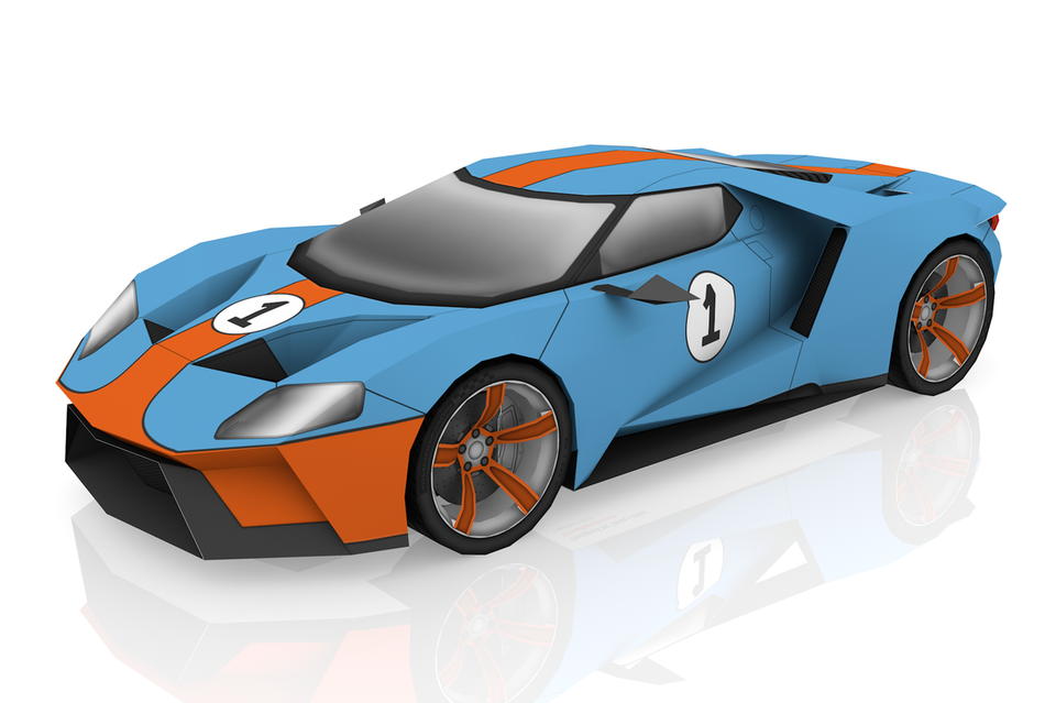 Ford GT scale paper model kit