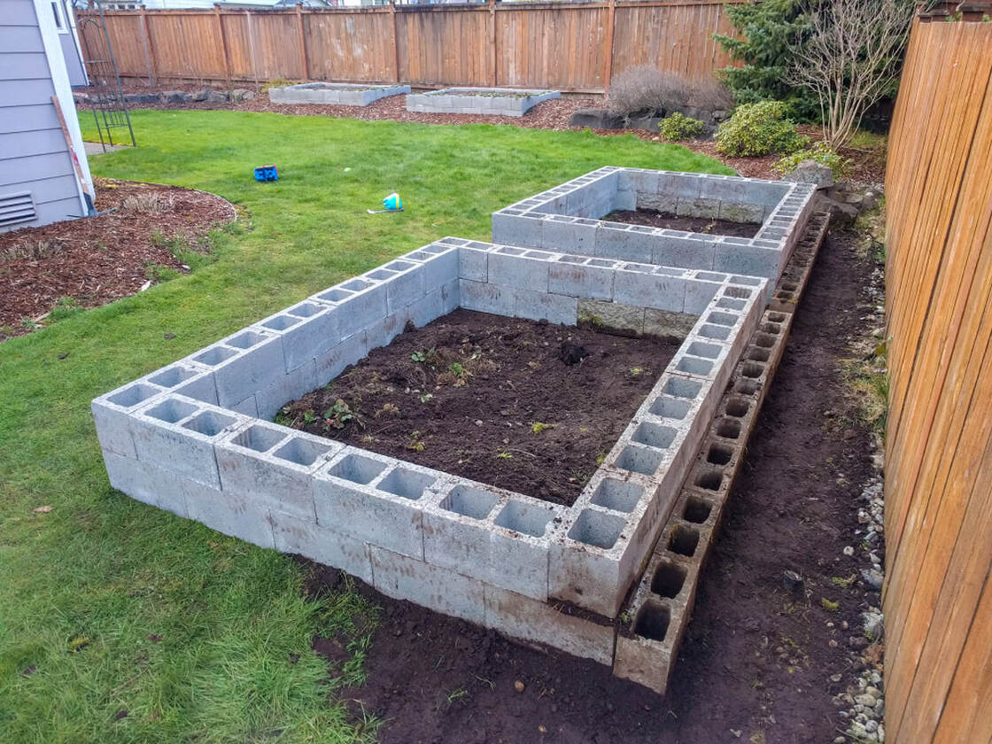Cindor block raised beds completed