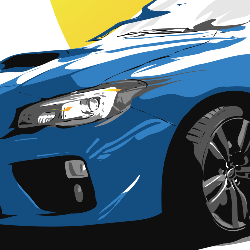My Subaru WRX Impreza digital illustration detail 1
