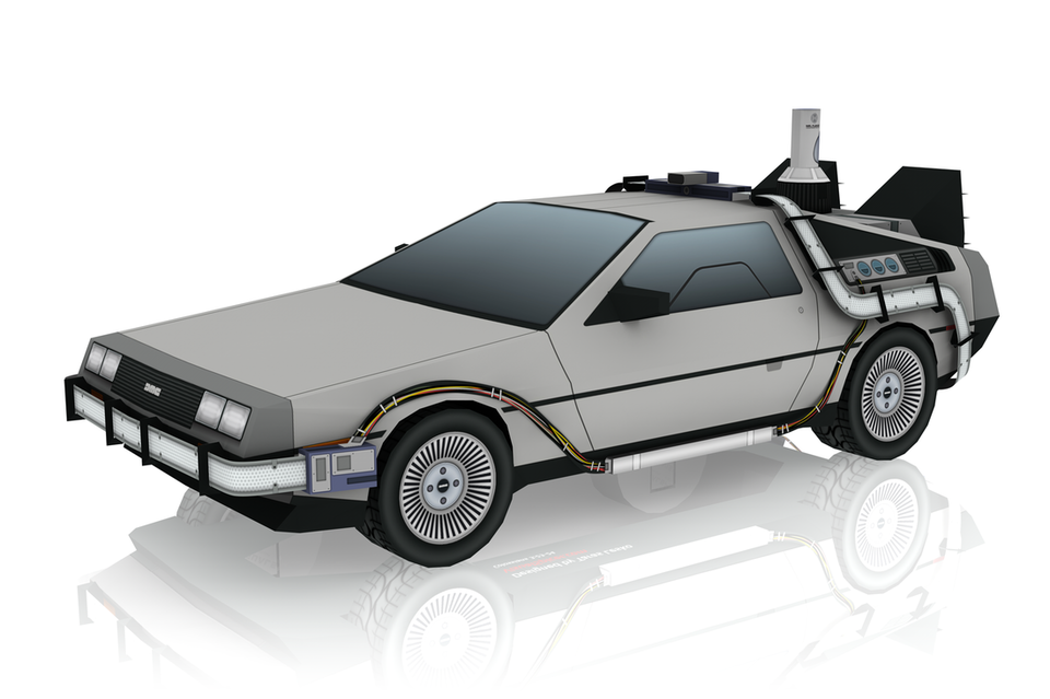 Back to the Future inspired DeLorean papercraft model kit
