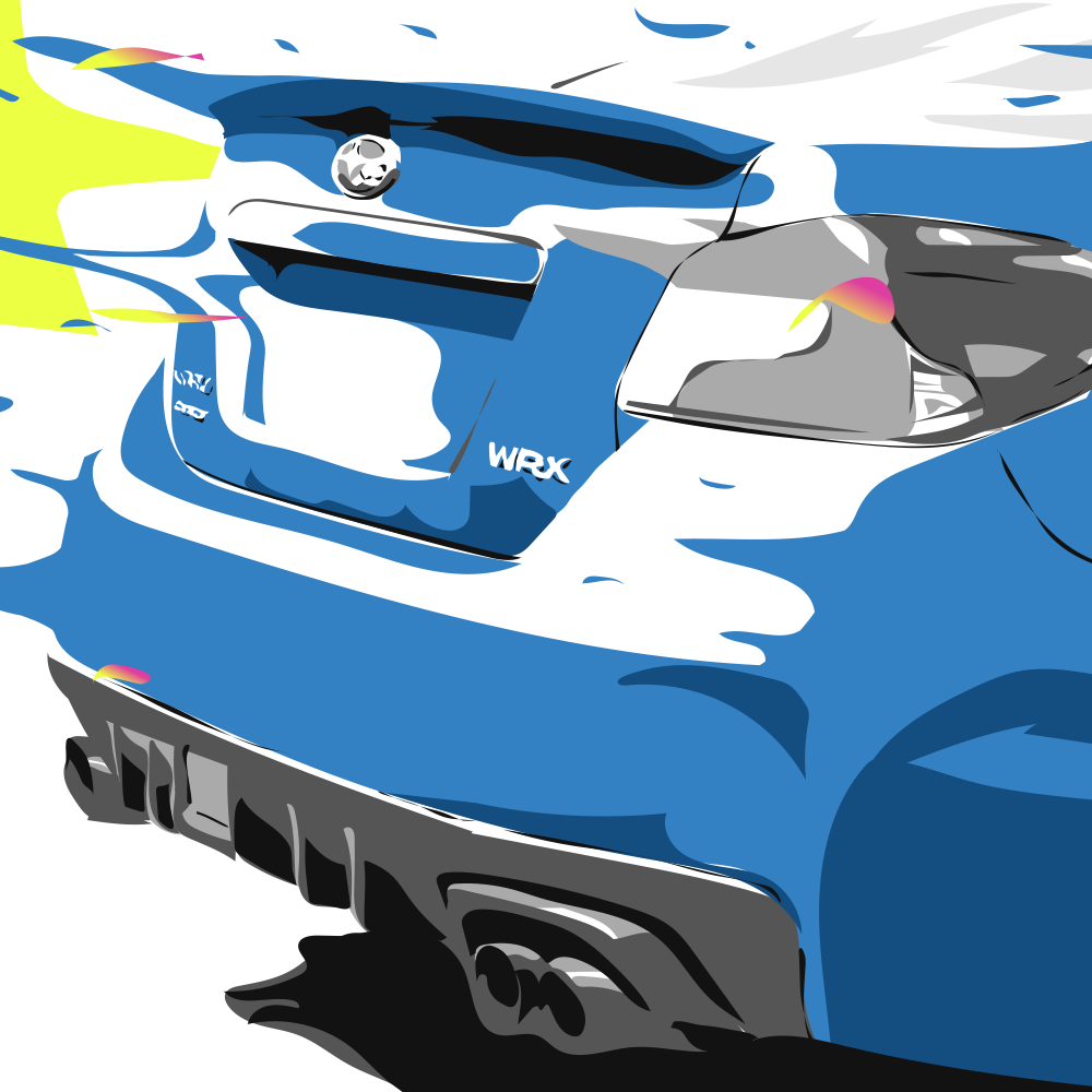 My Subaru WRX Impreza digital illustration detail 2