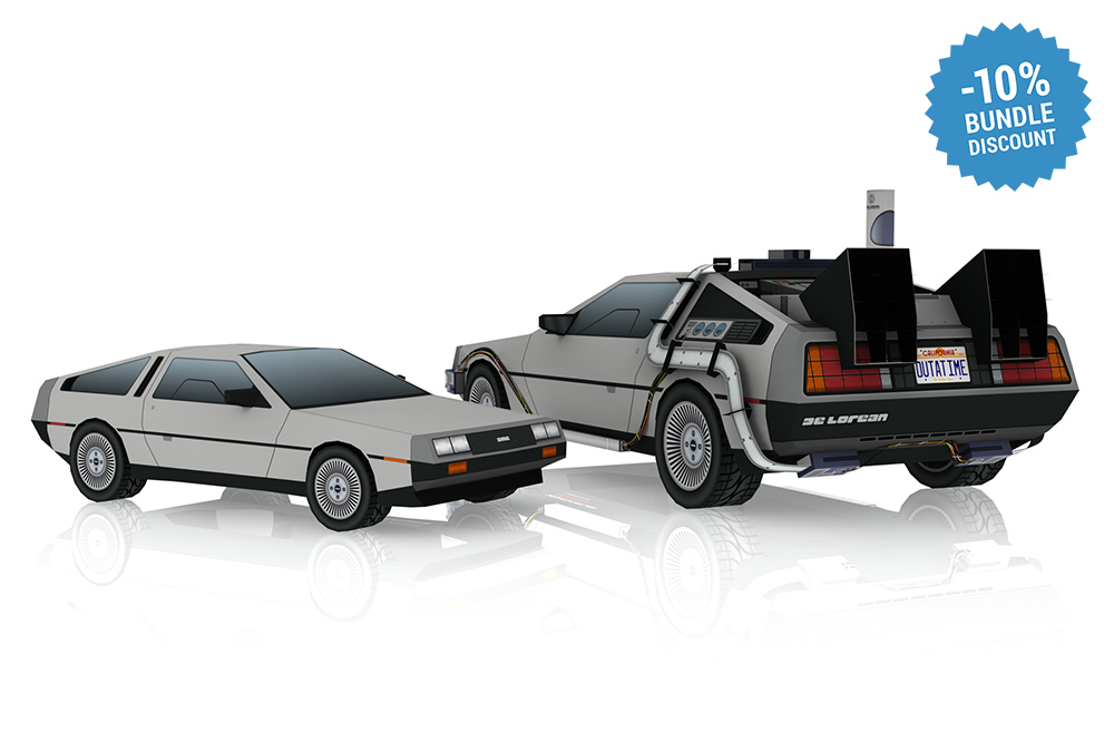 BTTF DeLorean papercraft model kit