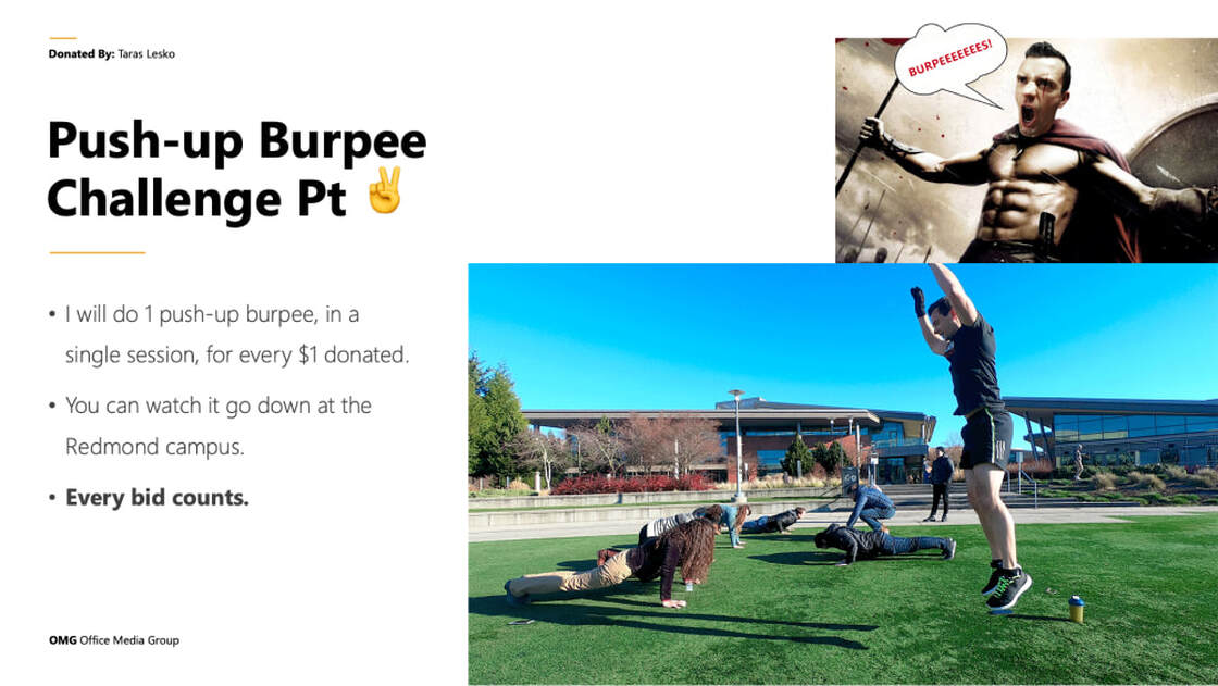 Push-up Burpee Give campaign auction item