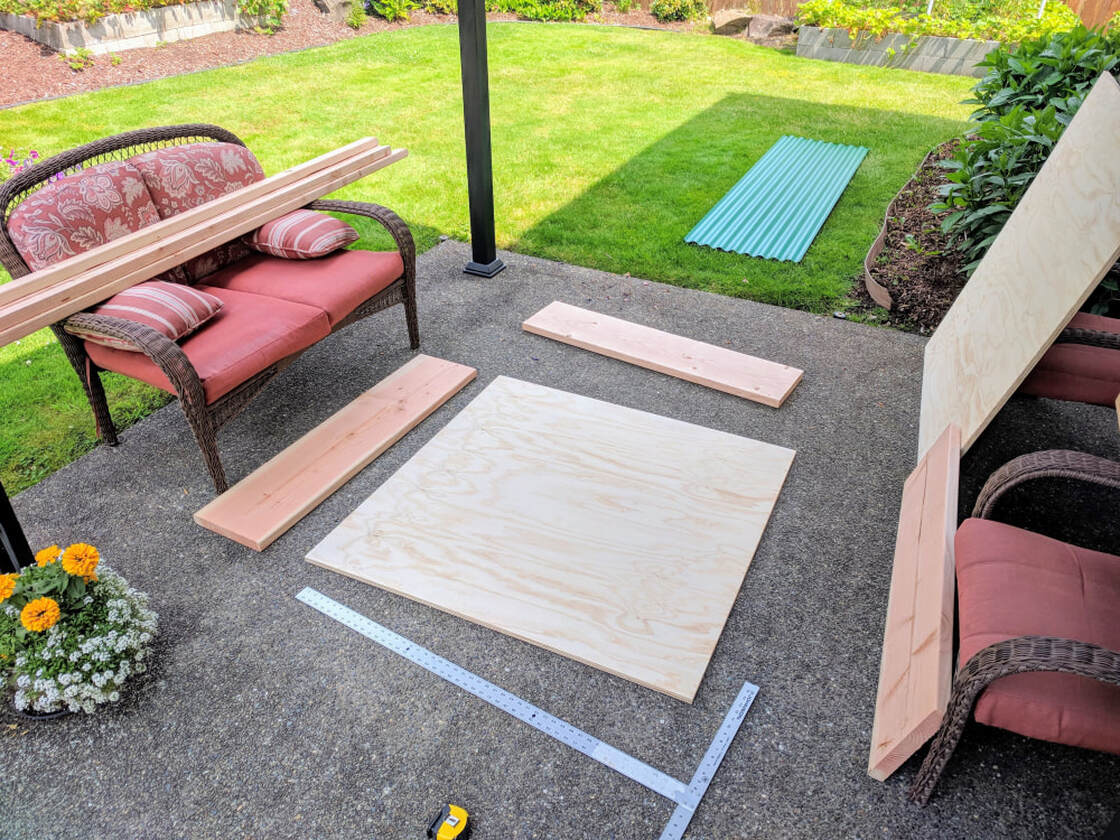 Basic building materials for the sand box from Home Depot